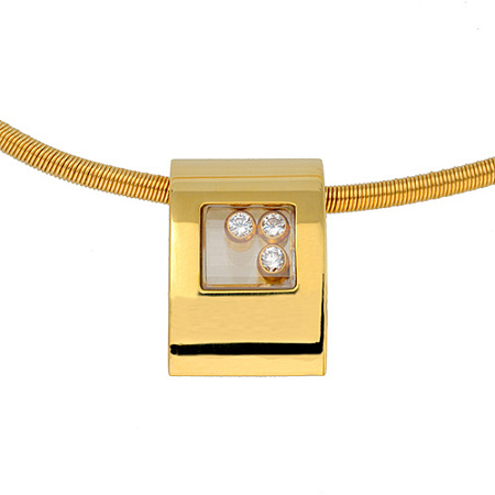 Колье Chopard Happy Diamonds из желтого золота 750 пробы с бриллиантами 0.17 карата