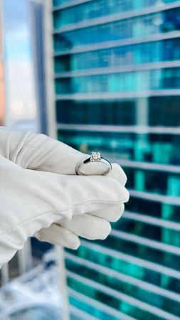 Кольцо Tiffany & Co Lucida из платины с бриллиантом размер 16.5 мм