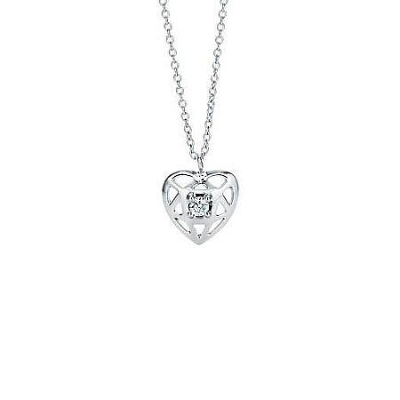 Колье Tiffany&Co Paloma Picasso Heart из белого золота с бриллиантом