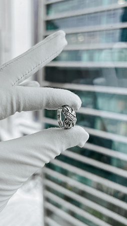 Кольцо Tiffany&Co 1990 из белого золота с бриллиантами 15 размер