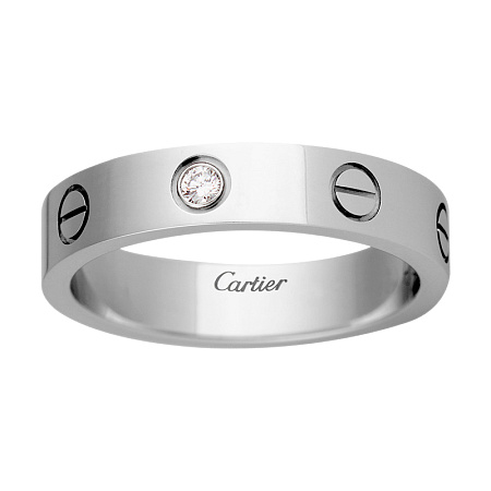 Кольцо Cartier Love из белого золота с бриллиантом 15.5(49) размер