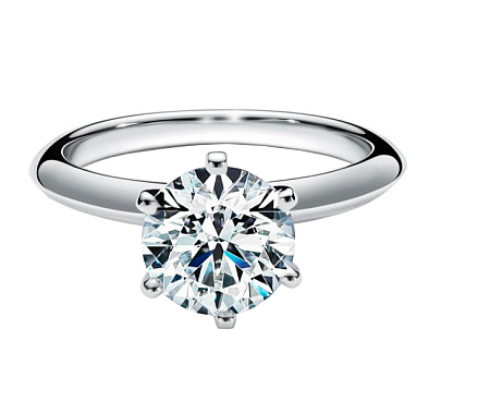 Кольцо Tiffany&Co Setting из платины с бриллиантом 14.5 размер