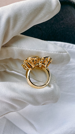 Кольцо Van Cleef & Arpels Cosmos из желтого золота с бриллиантами 16(50) размер