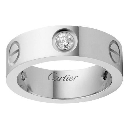 Кольцо Cartier Love из белого золота с бриллиантами размеры: 15(47), 15.25(48), 16(50), 16.75(53) 17(54), 17.5(55), 17.75(56)