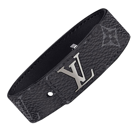 Браслет Louis Vuitton LV Slim Bracelet Monogram Eclipse Black 19 размер