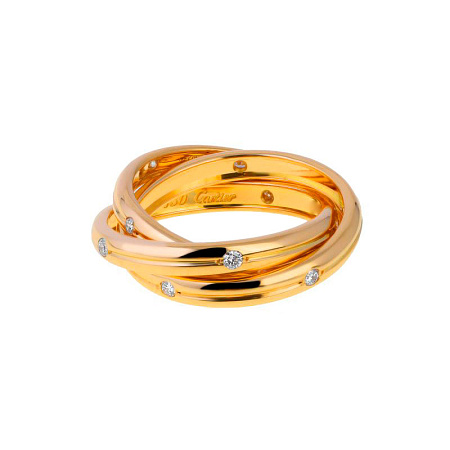 Кольцо Cartier Trinity из желтого золота с бриллиантами 16.25(51) размер