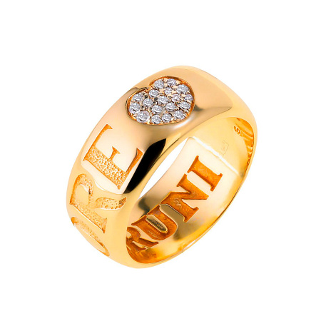 Кольцо Pasquale Bruni Amore из желтого золота с бриллиантами