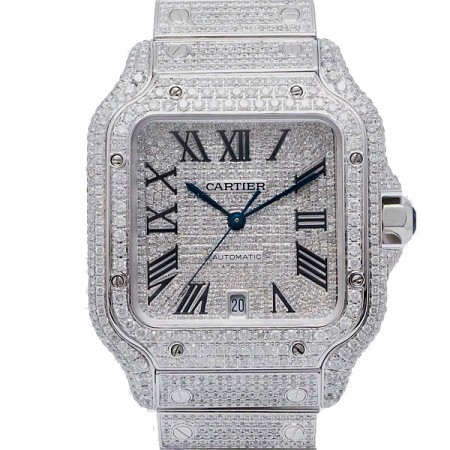 Часы Cartier Santos De Cartier Full Set Diamond Dial WSSA0009